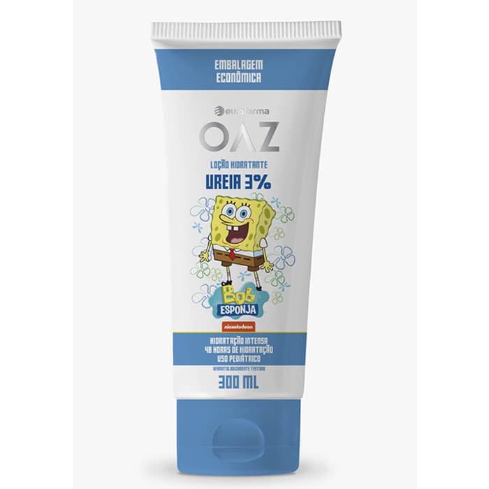 Hidratante infantil com ureia 3% OAZ do Bob Esponja – 300 mL